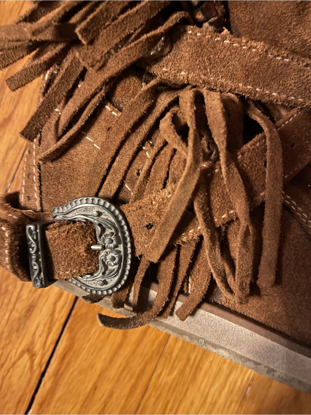El Vaquero Fringe Suede Moccasin Boots - Picture 2 of 5
